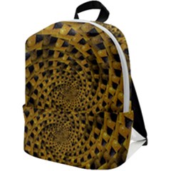 Spiral Symmetry Geometric Pattern Black Backgrond Zip Up Backpack by dflcprintsclothing