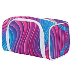Spiral Swirl Pattern Light Circle Toiletries Pouch by Ndabl3x