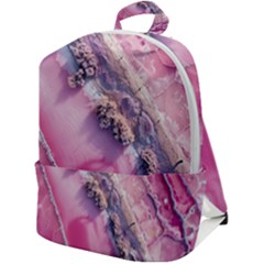 Texture Pink Pattern Paper Grunge Zip Up Backpack by Ndabl3x