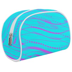 Wave Stripe Pattern Design Aqua Make Up Case (medium) by Ndabl3x