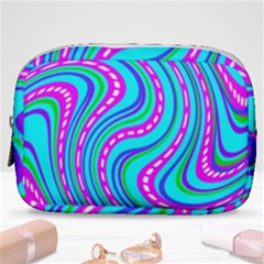 Swirls Pattern Design Bright Aqua Make Up Pouch (small) by Ndabl3x