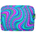 Swirls Pattern Design Bright Aqua Make Up Pouch (Large) View2