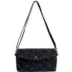 Midnight Blossom Elegance Black Backgrond Removable Strap Clutch Bag by dflcprintsclothing