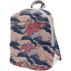 Waves Ocean Sea Water Pattern Rough Seas Digital Art Nature Nautical Zip Up Backpack by Bedest
