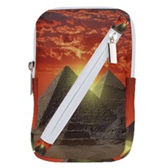 Pyramids Egypt Monument Landmark Sunrise Sunset Egyptian Belt Pouch Bag (small) by Proyonanggan