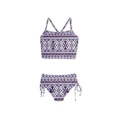 Illustration Ukrainian Folk Seamless Pattern Ornament Girls  Tankini Swimsuit by Proyonanggan