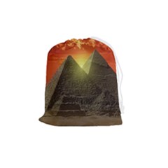 Pyramids Egypt Monument Landmark Sunrise Sunset Egyptian Drawstring Pouch (medium) by Proyonanggan