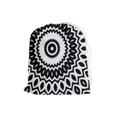 Circular Concentric Radial Symmetry Abstract Drawstring Pouch (large) by Proyonanggan