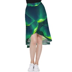 Iceland Aurora Borealis Frill Hi Low Chiffon Skirt by Proyonanggan