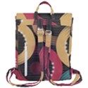 Circle Colorful Shine Line Pattern Geometric Flap Top Backpack View3