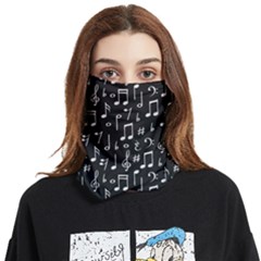 Chalk Music Notes Signs Seamless Pattern Face Covering Bandana (two Sides) by Ravend