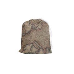 Old Vintage Classic Map Of Europe Drawstring Pouch (small) by Paksenen