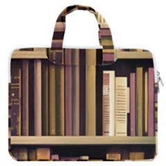 Books Bookshelves Office Fantasy Background Artwork Book Cover Apothecary Book Nook Literature Libra Macbook Pro 15  Double Pocket Laptop Bag  by Posterlux