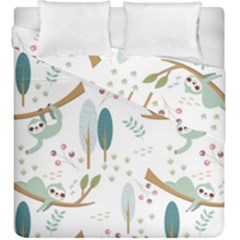Pattern Sloth Woodland Duvet Cover Double Side (king Size) by Hannah976