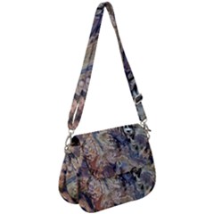 Abstract Wings Saddle Handbag by kaleidomarblingart