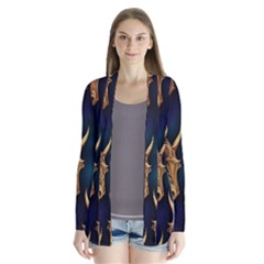 Pattern With Horses Drape Collar Cardigan by 2607694a