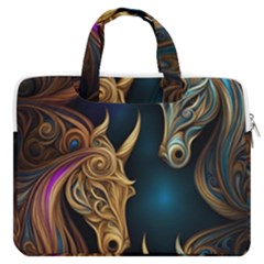 Pattern With Horses Macbook Pro 13  Double Pocket Laptop Bag by 2607694a