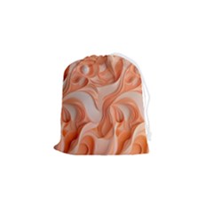 Peach Fuzz Elegant Print Abstract Design Drawstring Pouch (small) by dflcprintsclothing