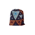 Fractal Triangle Geometric Abstract Pattern Drawstring Pouch (Small) View2