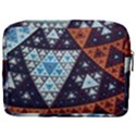 Fractal Triangle Geometric Abstract Pattern Make Up Pouch (Large) View2