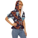 Fractal Triangle Geometric Abstract Pattern Lightweight Drawstring Hooded Top View3