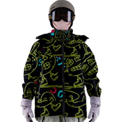 Keep Smiling Doodle Women s Zip Ski And Snowboard Waterproof Breathable Jacket by Cemarart