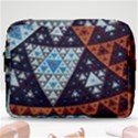 Fractal Triangle Geometric Abstract Pattern Make Up Pouch (Large) View1