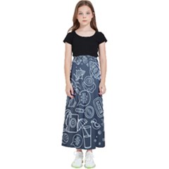Internet Planet Drink Computer Kids  Flared Maxi Skirt by Proyonanggan