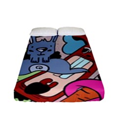 Graffiti Monster Street Theme Fitted Sheet (full/ Double Size) by Bedest