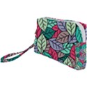 Pattern Leaves Background Nature Wristlet Pouch Bag (Small) View1