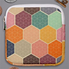 Abstract Hex Hexagon Grid Pattern Honeycomb Mini Square Pouch by Proyonanggan