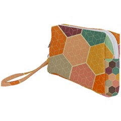 Abstract Hex Hexagon Grid Pattern Honeycomb Wristlet Pouch Bag (small) by Proyonanggan