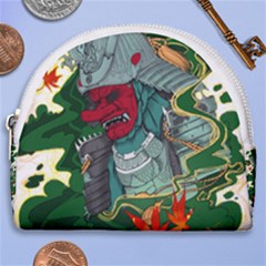 Armor Japan Maple Leaves Samurai Mask Cut Horseshoe Style Canvas Pouch by Ndabl3x