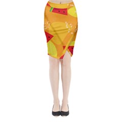 Watermelon Flower Midi Wrap Pencil Skirt by Bedest