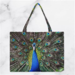 Peacock Bird Feathers Pheasant Nature Animal Texture Pattern Medium Tote Bag by Bedest