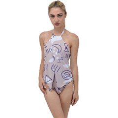 Abstract Leaf Nature Natural Beautiful Summer Pattern Go With The Flow One Piece Swimsuit by Bedest