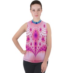 Pattern Mock Neck Chiffon Sleeveless Top by 2607694c