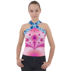 Pattern Cross Neck Velour Top by 2607694c
