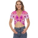 Pattern Twist Front Crop Top View1