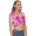 Pattern Twist Front Crop Top View3