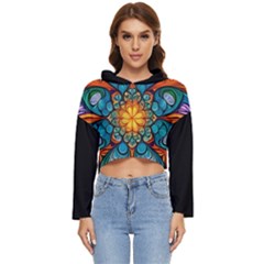 Schwarz Bunt Women s Lightweight Cropped Hoodie by 2607694c