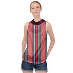 Streifen High Neck Satin Top by 2607694c