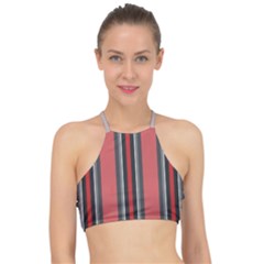 Rosa Grau Streifen Halter Bikini Top by 2607694c