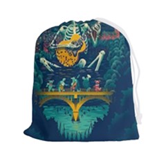 Grateful Dead Singing Skeleton Drawstring Pouch (2xl) by Bedest