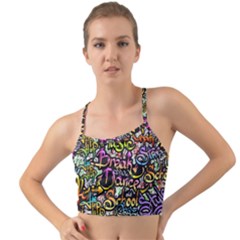 Graffiti Word Seamless Pattern Mini Tank Bikini Top by Bedest