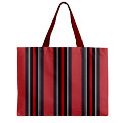 Dunkelrot4 Rosa Grau Streifen Dunkelrot3 Zipper Mini Tote Bag by 2607694c