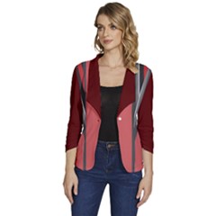 Dunkelrot4 Rosa Grau Streifen Dunkelrot3 Women s One-button 3/4 Sleeve Short Jacket by 2607694c