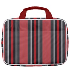 Dunkelrot4 Rosa Grau Streifen Dunkelrot3 Travel Toiletry Bag With Hanging Hook by 2607694c