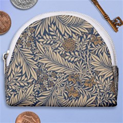 Brown Vintage Background Vintage Floral Pattern Horseshoe Style Canvas Pouch by Ndabl3x
