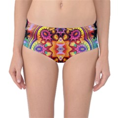 Pink Florales Muster Mid-waist Bikini Bottoms by 2607694c